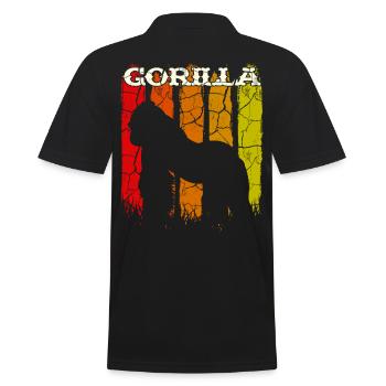 Gorilla - Männer Poloshirt - Schwarz - Hinten - Kai (181cm)