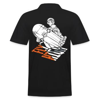 Comic Skate - Männer Poloshirt - Schwarz - Hinten - Kai (181cm)