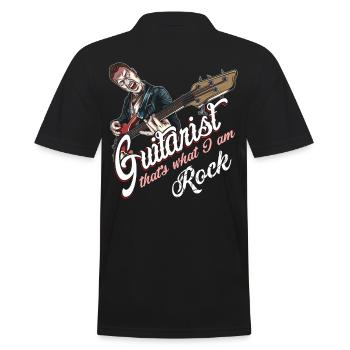Rockabilly Gitarrist - Männer Poloshirt - Schwarz - Hinten - Kai (181cm)