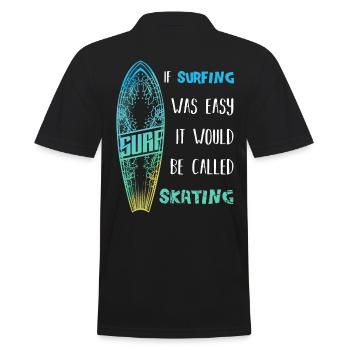 Surfer Spruch - Männer Poloshirt - Schwarz - Hinten - Kai (181cm)