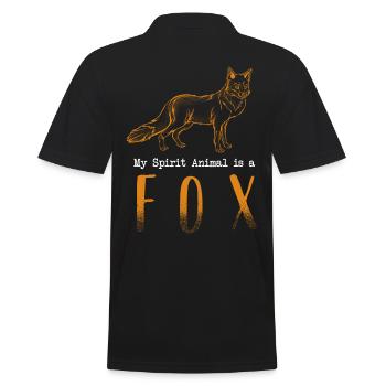 Spirit Animal Fox Spiritualist - Men's Polo Shirt - black - Back - Kai (181cm)