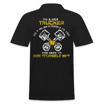 Truck driver truck lorry - Men's Polo Shirt - black - Back - Kai (181cm)