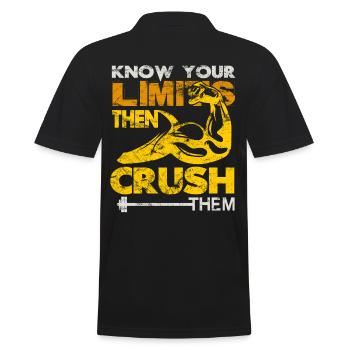 Know your Limits Muscle Building Motivation - Men's Polo Shirt - black - Back - Kai (181cm)