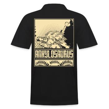 Vintage Ankylosaurus Dino - Men's Polo Shirt - black - Back - Kai (181cm)