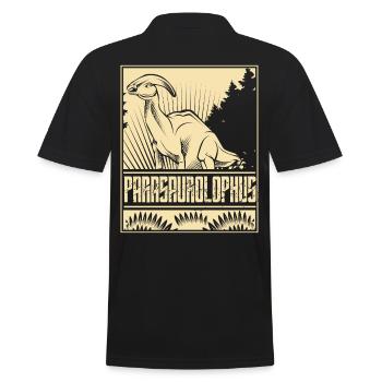 Vintage Parasaurolophus Dino - Men's Polo Shirt - black - Back - Kai (181cm)