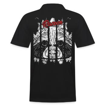 Cadeau de raton laveur de visage de raton laveur - Polo Homme - noir - Dos - Kai (181cm)