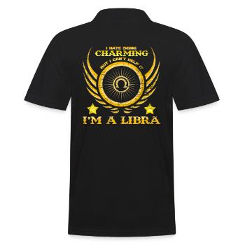 Sternzeichen Sprüche Waage Libra - Männer Poloshirt - Schwarz - Hinten - Kai (181cm)