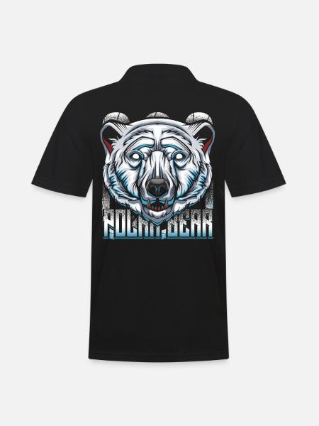 ours blanc - Polo Homme - noir