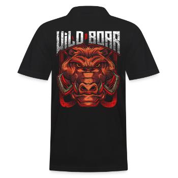 Warthog boar pig animal - Men's Polo Shirt - black - Back - Kai (181cm)