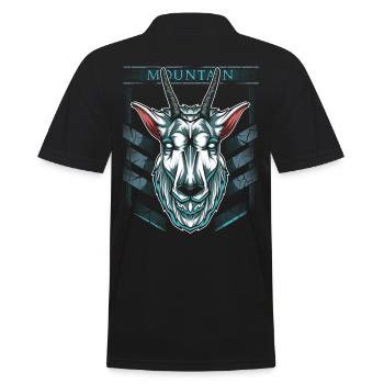 Trendy Mountain Goat Wild Animal Wilderness Goat Modern - Men's Polo Shirt - black - Back - Kai (181cm)