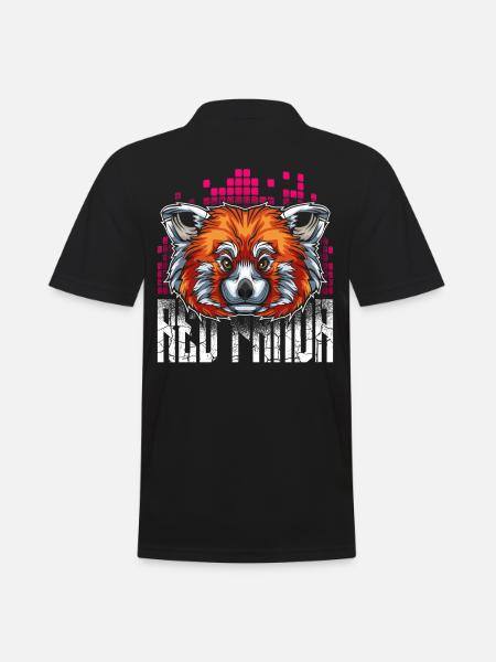Panda rouge - Polo Homme - noir