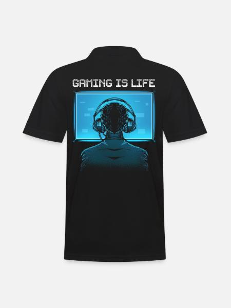 Gaming is Life - Men's Polo Shirt - black