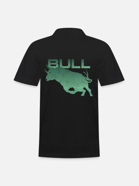 Stier Silhouette - Männer Poloshirt - Schwarz