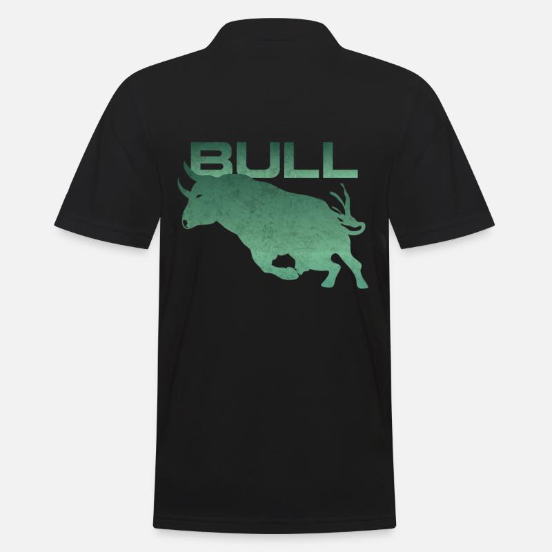 Stier Silhouette - Männer Poloshirt - Schwarz