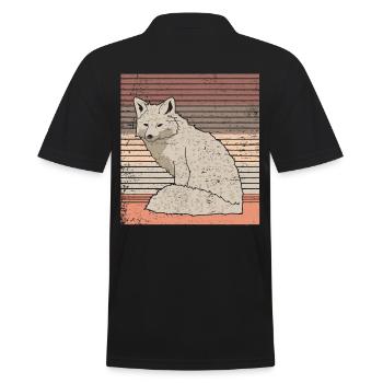Polarfuchs - Männer Poloshirt - Schwarz - Hinten - Kai (181cm)