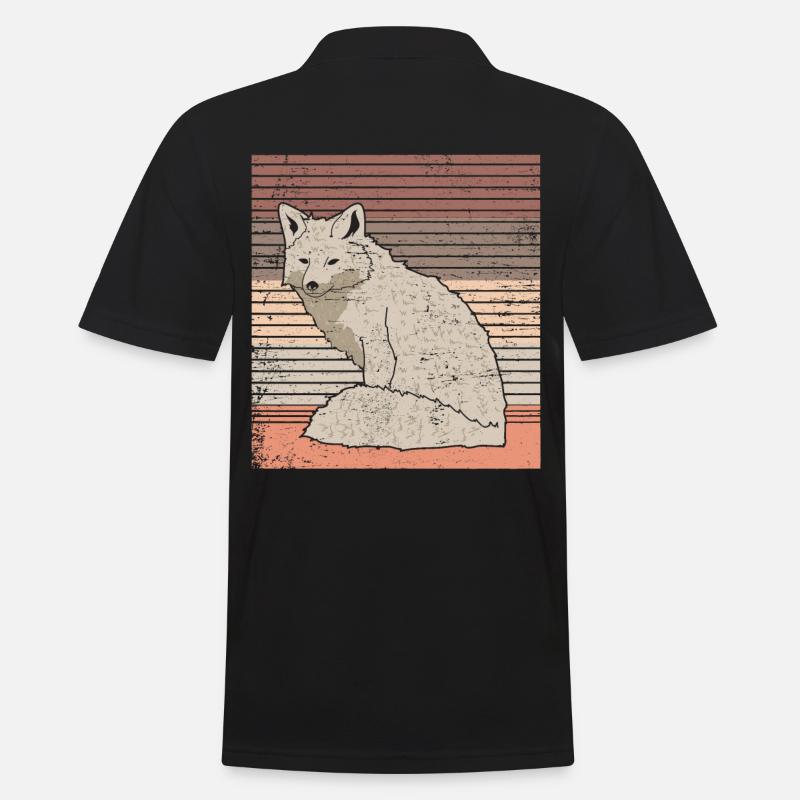 Polarfuchs - Männer Poloshirt - Schwarz