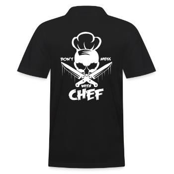 Ne plaisante pas avec le chef | chef - Polo Homme - noir - Dos - Kai (181cm)
