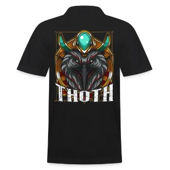 Thoth Thot Egyptian god deity Ibis - Men's Polo Shirt - black - Back - Kai (181cm)