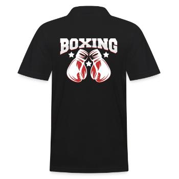 Boxhandschuhe - Männer Poloshirt - Schwarz - Hinten - Kai (181cm)