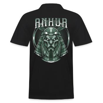 Gott des Krieges Anhur - Männer Poloshirt - Schwarz - Hinten - Kai (181cm)