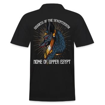 Anput Ägyptischer Totengott Mythos Schakal - Männer Poloshirt - Schwarz - Hinten - Kai (181cm)