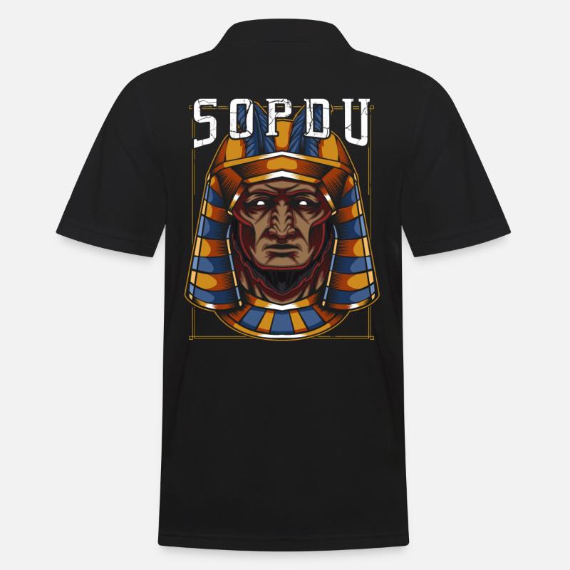 Ägyptischer Gott Sopdu - Männer Poloshirt - Schwarz
