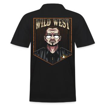 Wild West Sheriff Western Gesetzeshüter Vintage - Männer Poloshirt - Schwarz - Hinten - Kai (181cm)