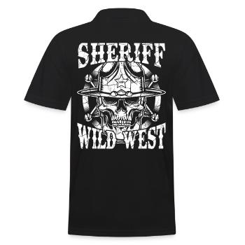 Wilder Westen Sheriff Totenkopf Cowboy Western - Männer Poloshirt - Schwarz - Hinten - Kai (181cm)