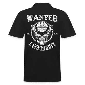 Cowboy skull bandit Wild West - Men's Polo Shirt - black - Back - Kai (181cm)