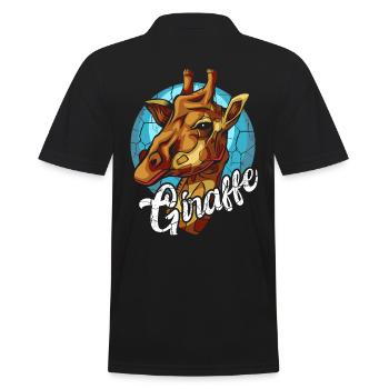 giraffe - Men's Polo Shirt - black - Back - Kai (181cm)