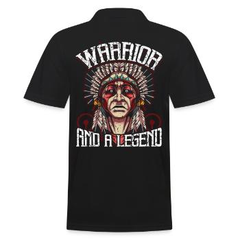 Apache chief Indian chief Indio Indian - Men's Polo Shirt - black - Back - Kai (181cm)