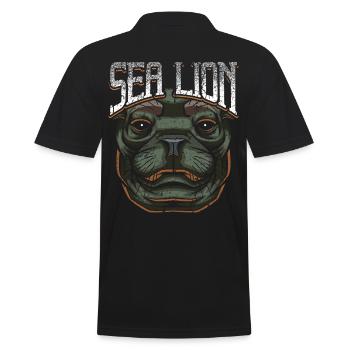 Seelöwe Seelöwen Meerestier Wildnis Wildtier - Männer Poloshirt - Schwarz - Hinten - Kai (181cm)