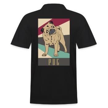 Mops - Männer Poloshirt - Schwarz - Hinten - Kai (181cm)