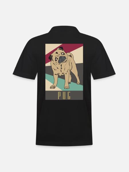 Mops - Männer Poloshirt - Schwarz