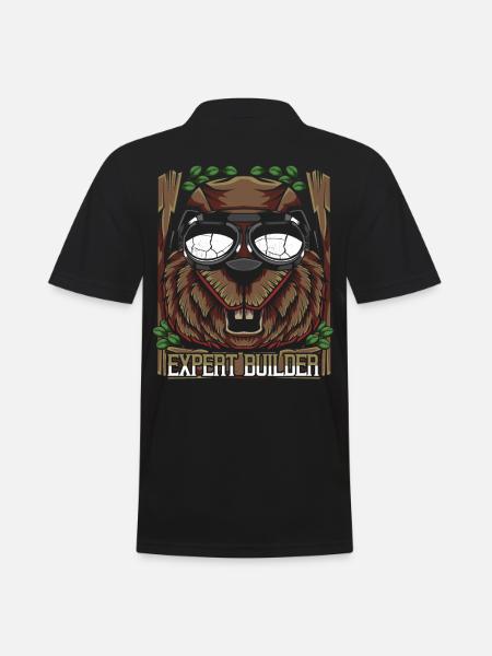 Trendy Biber - Männer Poloshirt - Schwarz
