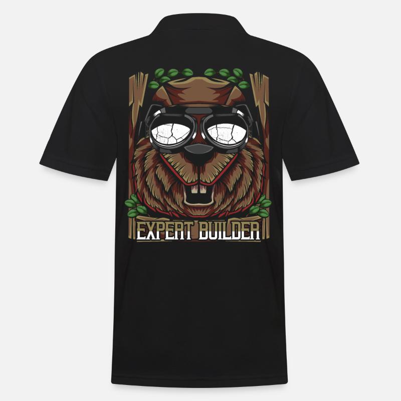 Trendy Biber - Männer Poloshirt - Schwarz