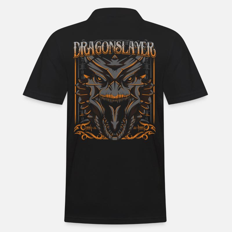 Drache - Männer Poloshirt - Schwarz
