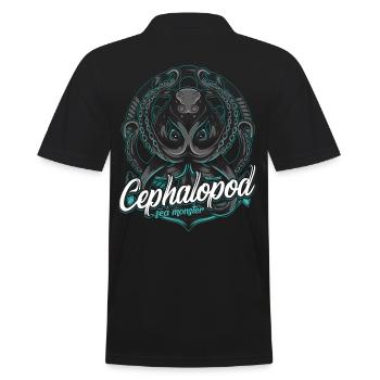 Oktopus - Männer Poloshirt - Schwarz - Hinten - Kai (181cm)