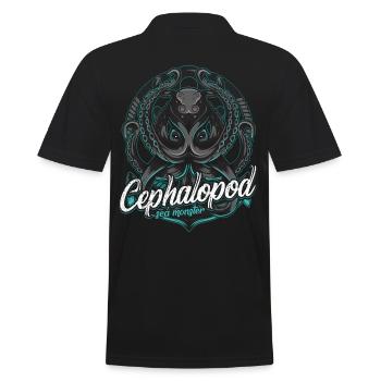 Pieuvre moderne vie marine créatures marines poisson - Polo Homme - noir - Dos - Kai (181cm)