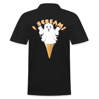 Geist Halloween - Männer Poloshirt - Schwarz - Hinten - Kai (181cm)