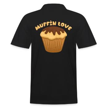 Muffin Liebe Muffins Backwaren Bäcker Cupcake - Männer Poloshirt - Schwarz - Hinten - Kai (181cm)