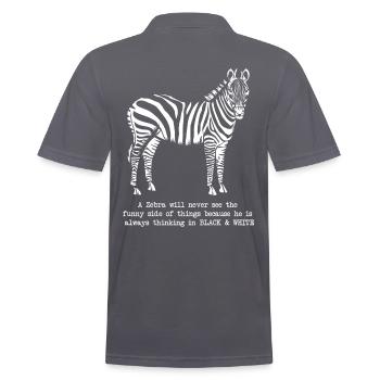 Zebra - Männer Poloshirt - Anthrazit - Hinten - Nico (186cm)