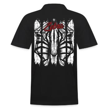 Zebra - Männer Poloshirt - Schwarz - Hinten - Kai (181cm)