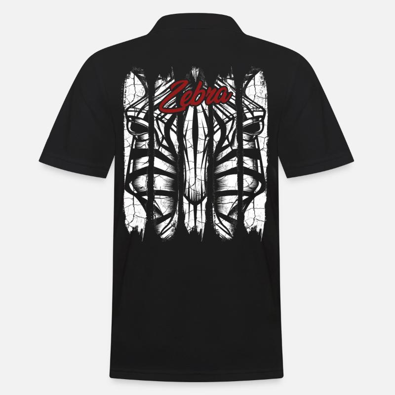 Zebra - Männer Poloshirt - Schwarz