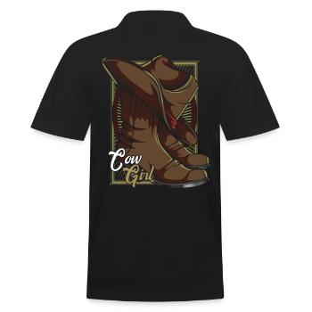 Wilder Westen - Männer Poloshirt - Schwarz - Hinten - Kai (181cm)