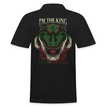 Krokodil - Männer Poloshirt - Schwarz - Hinten - Kai (181cm)