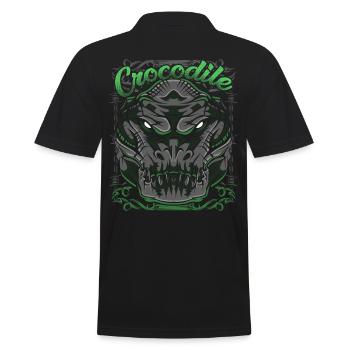 Krokodil - Männer Poloshirt - Schwarz - Hinten - Kai (181cm)