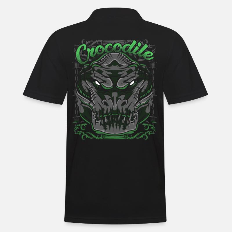 Krokodil - Männer Poloshirt - Schwarz