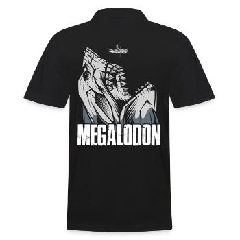 Megalodon - Männer Poloshirt - Schwarz - Hinten - Kai (181cm)