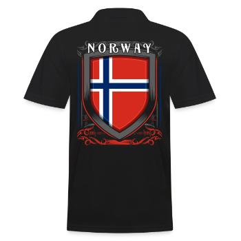 Norwegen - Männer Poloshirt - Schwarz - Hinten - Kai (181cm)